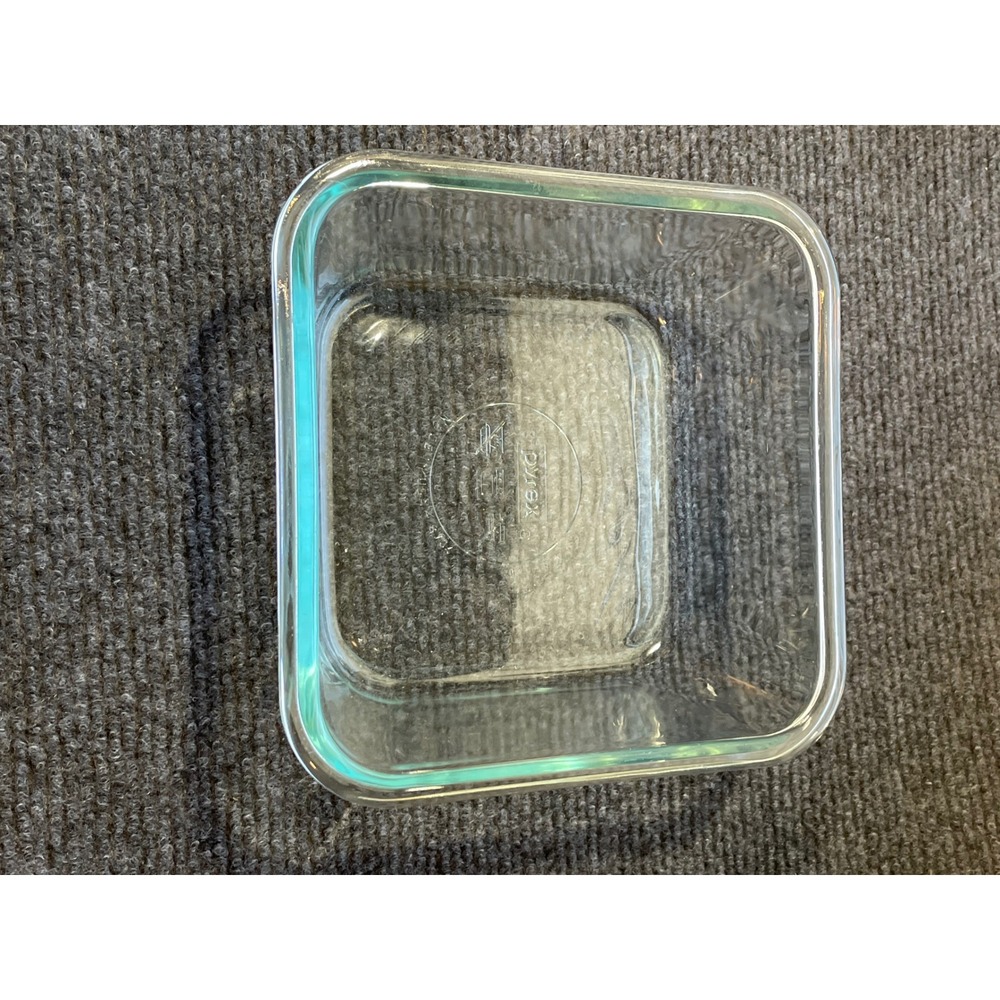 Pyrex 7201 Clear Glass Square Food Storage Dish 4 Cup Made in USA